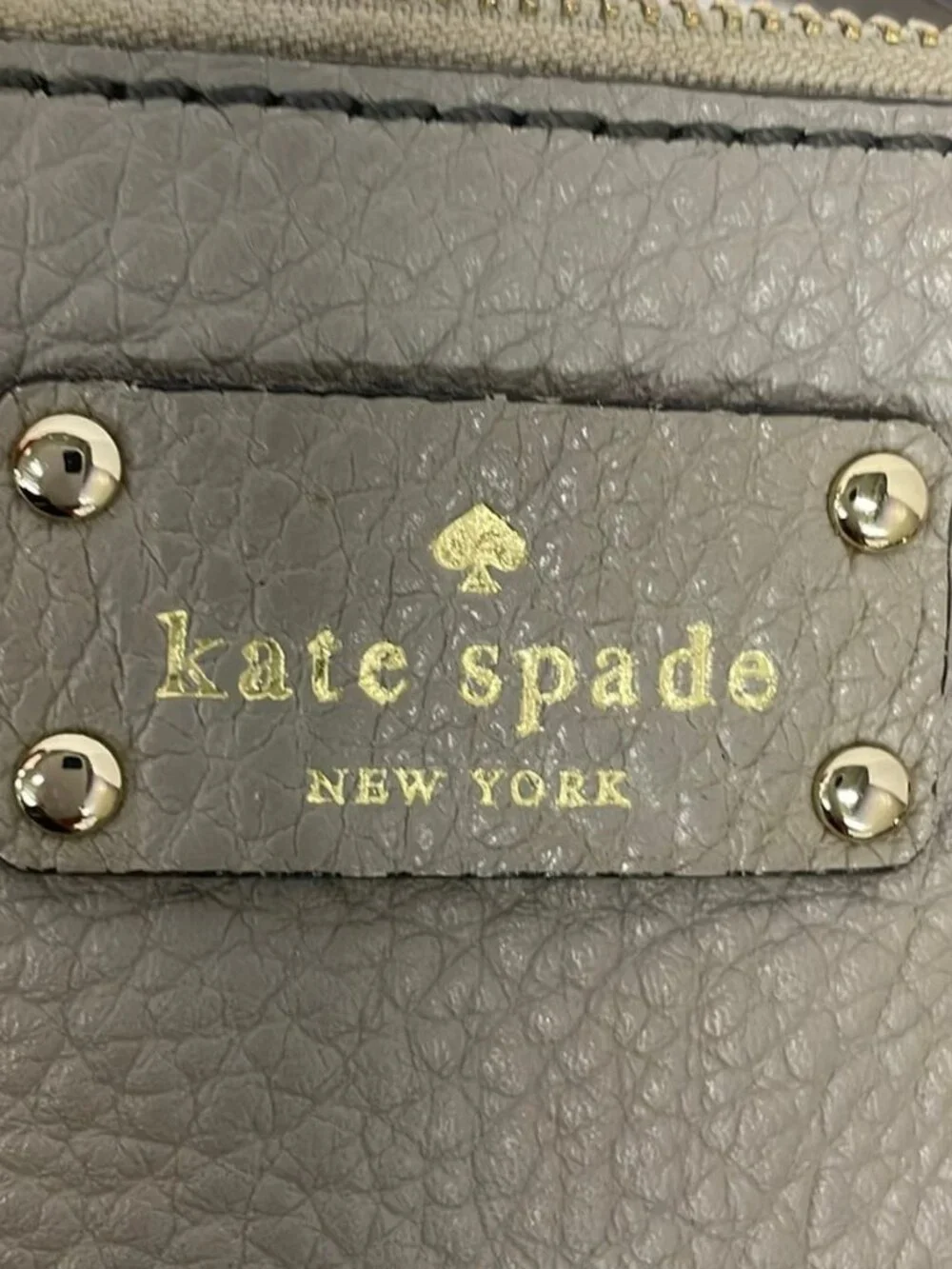 Kate spade PXRU2969 Gray Beige Leather Handbag